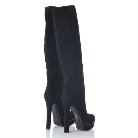 gucci alexa boots|GUCCI Suede Knee High Alexa Platform Boots 37.5 Black.